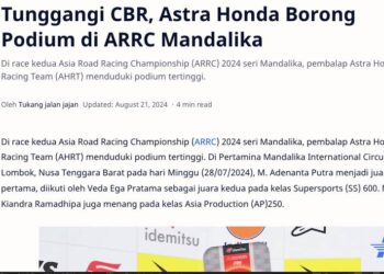 Tunggangi CBR, Astra Honda Borong Podium di ARRC Mandalika