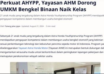 Perkuat AHYPP, Yayasan AHM Dorong UMKM Bengkel Binaan Naik Kelas