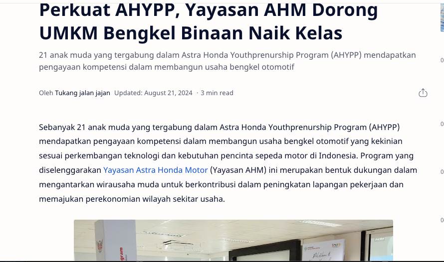 Perkuat AHYPP, Yayasan AHM Dorong UMKM Bengkel Binaan Naik Kelas