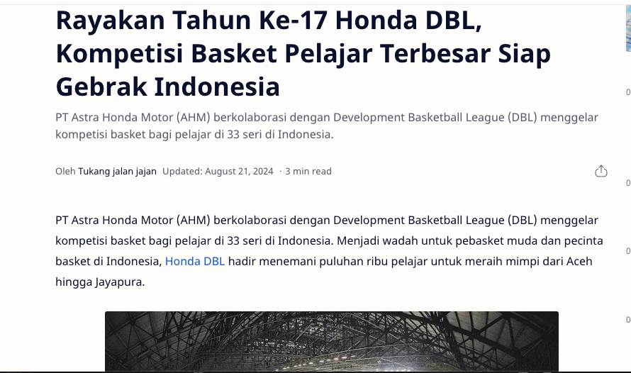 Rayakan Tahun Ke-17 Honda DBL, Kompetisi Basket Pelajar Terbesar Siap Gebrak Indonesia