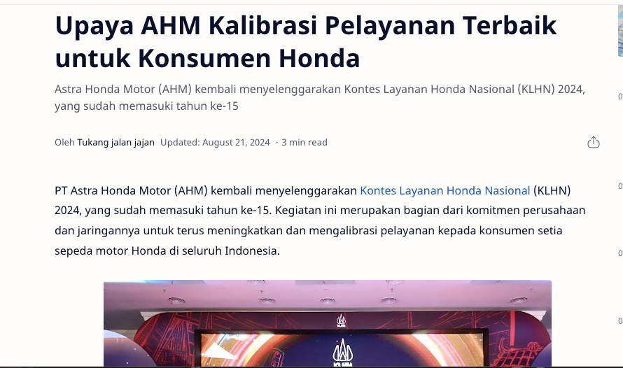 Upaya AHM Kalibrasi Pelayanan Terbaik untuk Konsumen Honda