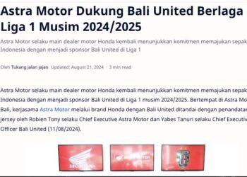 Astra Motor Dukung Bali United Berlaga di Liga 1 Musim 2024/2025