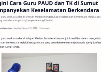 Begini Cara Guru PAUD dan TK di Sumut Kampanyekan Keselamatan Berkendara