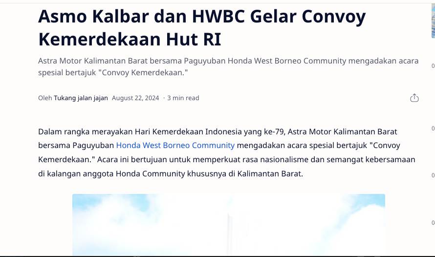 Asmo Kalbar dan HWBC Gelar Convoy Kemerdekaan Hut RI