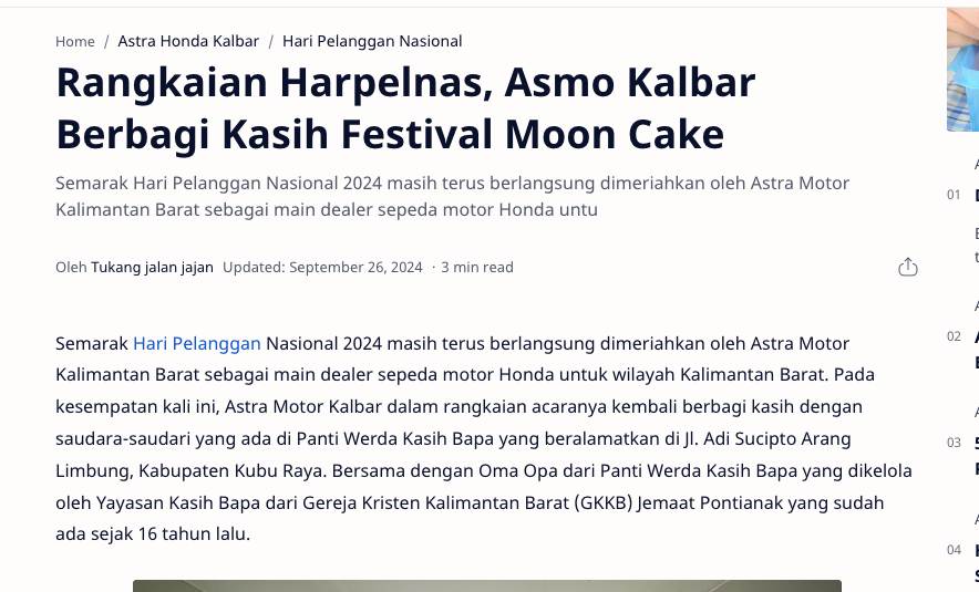 Rangkaian Harpelnas, Asmo Kalbar Berbagi Kasih Festival Moon Cake