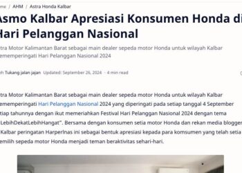 Asmo Kalbar Apresiasi Konsumen Honda di Hari Pelanggan Nasional