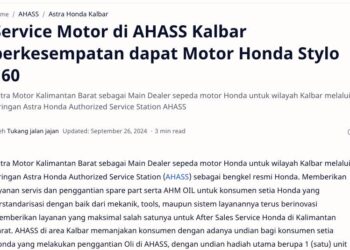 Service Motor di AHASS Kalbar berkesempatan dapat Motor Honda Stylo 160