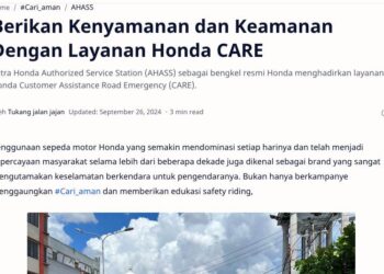 Berikan Kenyamanan dan Keamanan Dengan Layanan Honda CARE