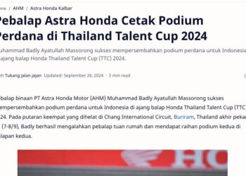 Pebalap Astra Honda Cetak Podium Perdana di Thailand Talent Cup 2024