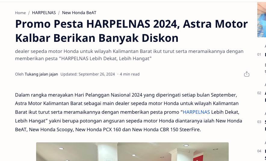 Promo Pesta HARPELNAS 2024, Astra Motor Kalbar Berikan Banyak Diskon