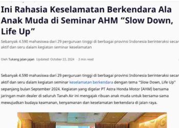 Ini Rahasia Keselamatan Berkendara Ala Anak Muda di Seminar AHM “Slow Down, Life Up”