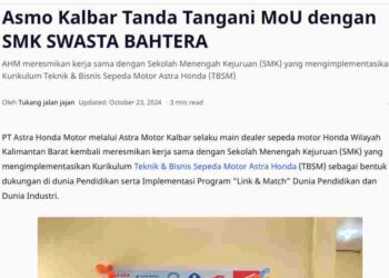 Asmo Kalbar Tanda Tangani MoU dengan SMK SWASTA BAHTERA