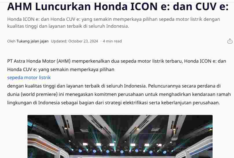 AHM Luncurkan Honda ICON e: dan CUV e: