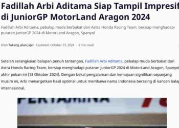 Fadillah Arbi Aditama Siap Tampil Impresif di JuniorGP MotorLand Aragon 2024