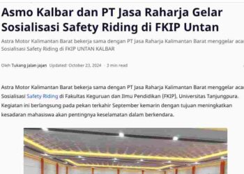 Asmo Kalbar dan PT Jasa Raharja Gelar Sosialisasi Safety Riding di FKIP Untan