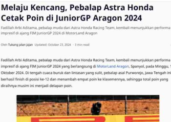 Melaju Kencang, Pebalap Astra Honda Cetak Poin di JuniorGP Aragon 2024