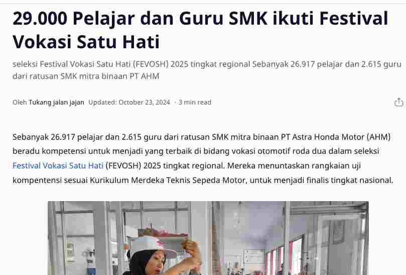 29.000 Pelajar dan Guru SMK ikuti Festival Vokasi Satu Hati