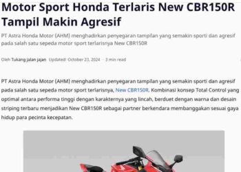 Motor Sport Honda Terlaris New CBR150R Tampil Makin Agresif