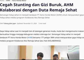 Cegah Stunting dan Gizi Buruk, AHM Kolaborasi dengan Duta Remaja Sehat