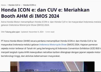 Honda ICON e: dan CUV e: Meriahkan Booth AHM di IMOS 2024