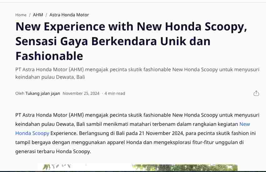 New Experience with New Honda Scoopy, Sensasi Gaya Berkendara Unik dan Fashionable