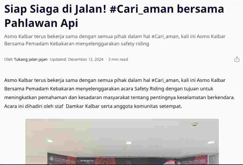 Siap Siaga di Jalan! #Cari_aman bersama Pahlawan Api