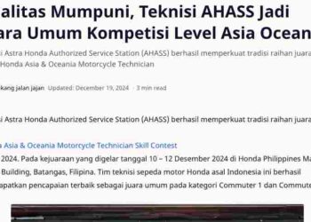 Kualitas Mumpuni, Teknisi AHASS Jadi Juara Umum Kompetisi Level Asia Oceania