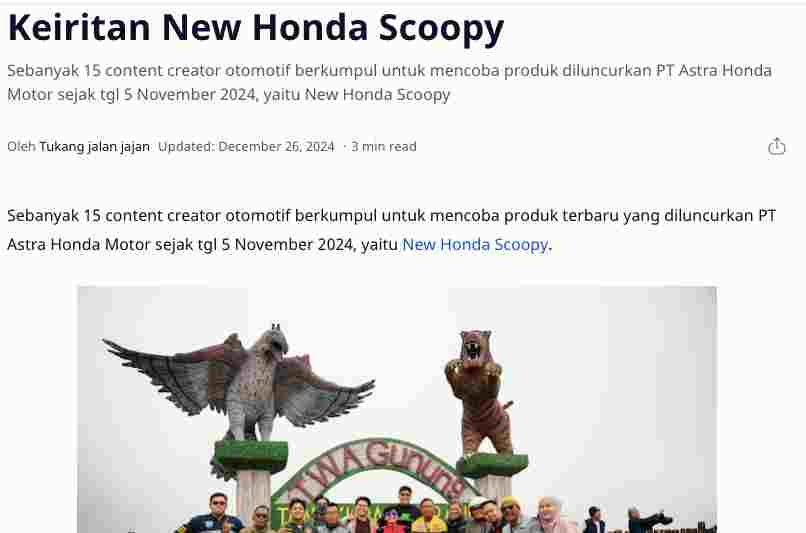 City Rolling Menjadi Ajang Pembuktian Content Creator Otomotif Terhadap Keiritan New Honda Scoopy