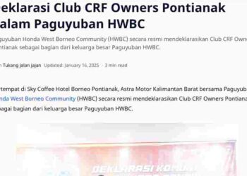 Deklarasi Club CRF Owners Pontianak dalam Paguyuban HWBC
