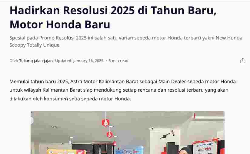 Hadirkan Resolusi 2025 di Tahun Baru, Motor Honda Baru