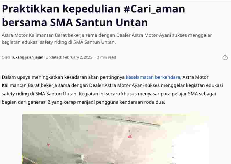 Praktikkan kepedulian #Cari_aman bersama SMA Santun Untan