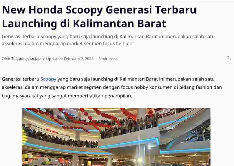 New Honda Scoopy Generasi Terbaru Launching di Kalimantan Barat