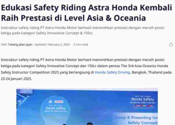 Edukasi Safety Riding Astra Honda Kembali Raih Prestasi di Level Asia & Oceania