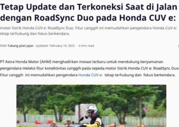Tetap Update dan Terkoneksi Saat di Jalan dengan RoadSync Duo pada Honda CUV e:
