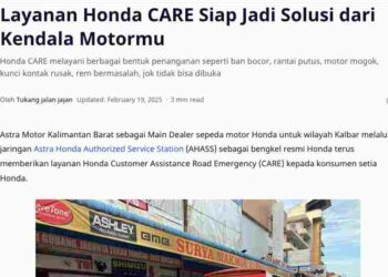 Layanan Honda CARE Siap Jadi Solusi dari Kendala Motormu