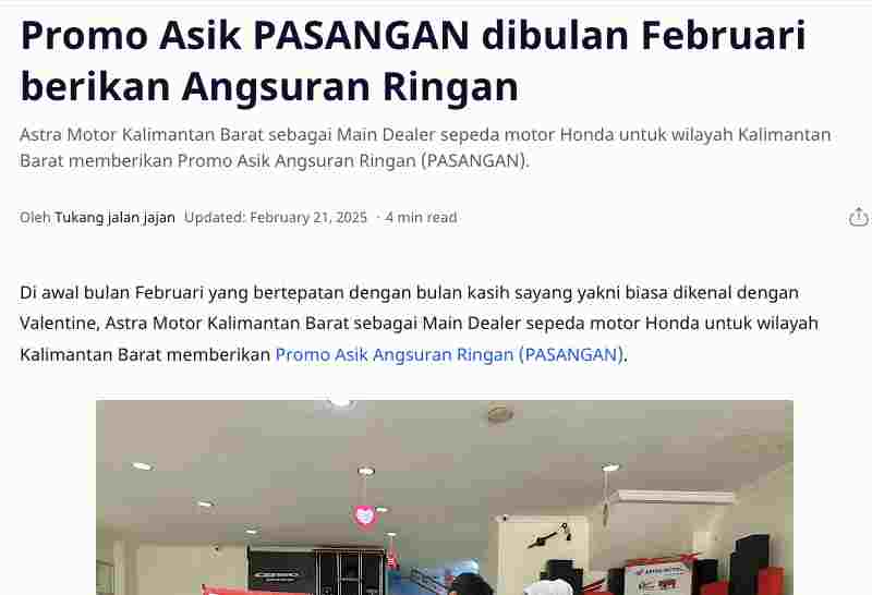 Promo Asik PASANGAN dibulan Februari berikan Angsuran Ringan