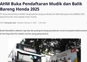 AHM Buka Pendaftaran Mudik dan Balik Bareng Honda 2025