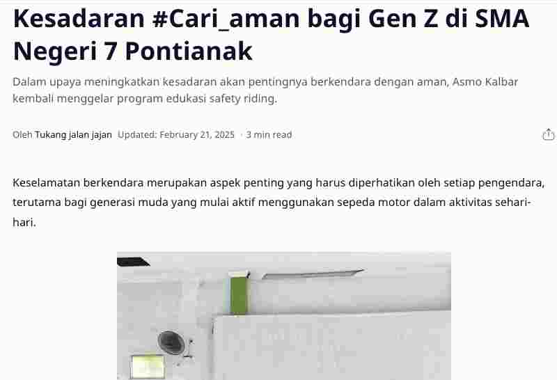 Kesadaran #Cari_aman bagi Gen Z di SMA Negeri 7 Pontianak