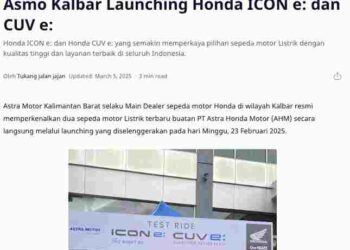 Hadirkan Kendaraan Ramah Lingkungan, Asmo Kalbar Launching Honda ICON e: dan CUV e: