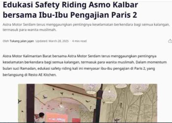 Edukasi Safety Riding Asmo Kalbar bersama Ibu-Ibu Pengajian Paris 2