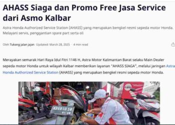 AHASS Siaga dan Promo Free Jasa Service dari Asmo Kalbar