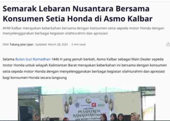 Semarak Lebaran Nusantara Bersama Konsumen Setia Honda di Asmo Kalbar