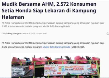 Mudik Bersama AHM, 2.572 Konsumen Setia Honda Siap Lebaran di Kampung Halaman