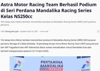 Astra Motor Racing Team Berhasil Podium di Seri Perdana Mandalika Racing Series Kelas NS250cc