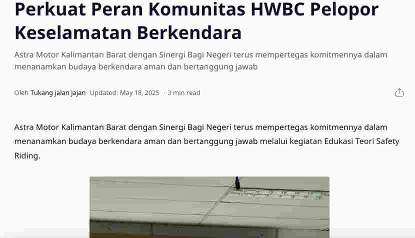 Perkuat Peran Komunitas HWBC Pelopor Keselamatan Berkendara