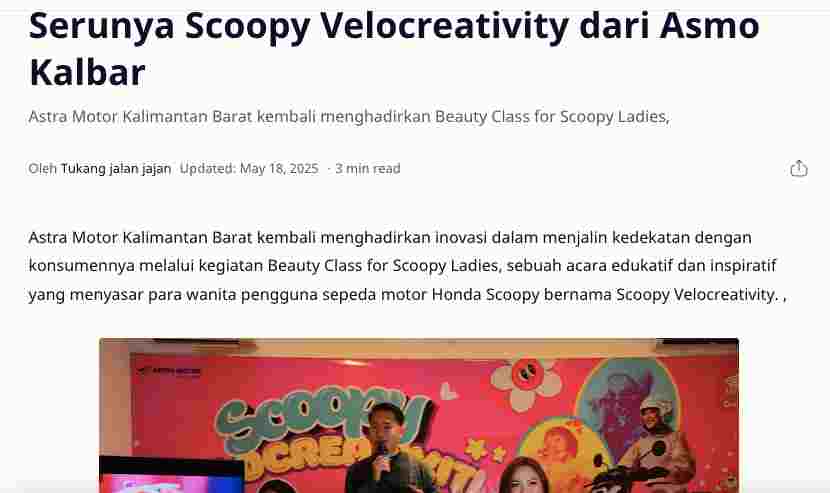Serunya Scoopy Velocreativity dari Asmo Kalbar