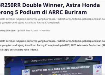 CBR250RR Double Winner, Astra Honda Borong 5 Podium di ARRC Buriram