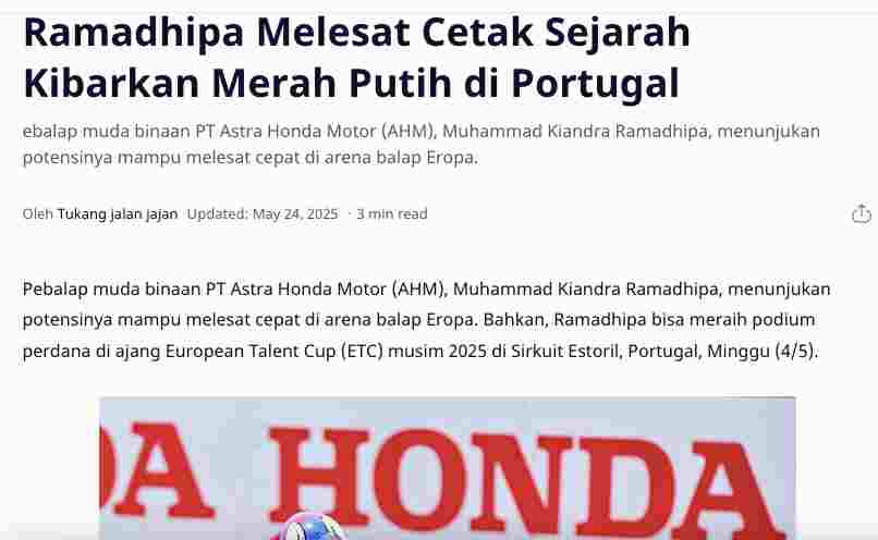 Ramadhipa Melesat Cetak Sejarah Kibarkan Merah Putih di Portugal