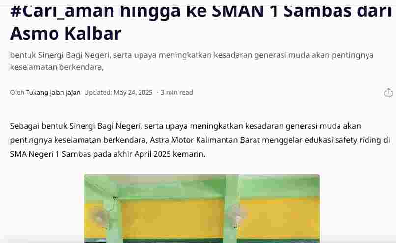 #Cari_aman hingga ke SMAN 1 Sambas dari Asmo Kalbar