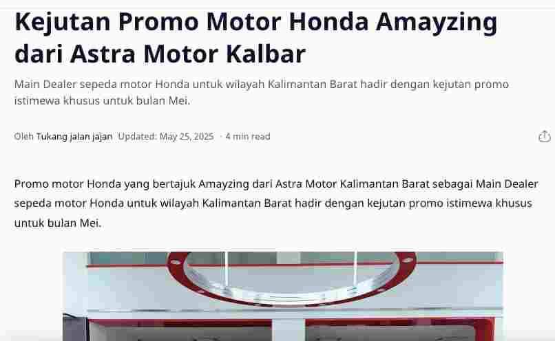 Kejutan Promo Motor Honda Amayzing dari Astra Motor Kalbar